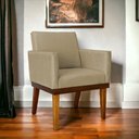 Ver imagem 2 de Poltrona Decorativa para Sala Recepção Consultório Escritório Base em Madeira Divine Suede