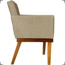 Ver imagem 3 de Poltrona Decorativa para Sala Recepção Consultório Escritório Base em Madeira Divine Suede