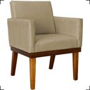 Ver imagem 1 de Poltrona Decorativa para Sala Recepção Consultório Escritório Base em Madeira Divine Suede