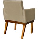 Ver imagem 4 de Poltrona Decorativa para Sala Recepção Consultório Escritório Base em Madeira Divine Suede
