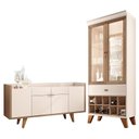 Ver imagem 1 de Buffet Melodia e Cristaleira Ópera Off White Castanho – Hb Móveis