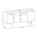 Ver imagem 3 de Buffet Melodia e Cristaleira Ópera Off White Castanho – Hb Móveis