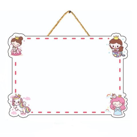 Lousa Animada Escreve e Apaga 40cm Mdf Caneta com Apagador Princesas Paper Toy
