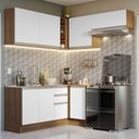 Ver imagem 1 de Armário de Cozinha Completa de Canto 349cm Rustic/Branco Glamy Madesa 07