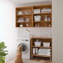 Ver imagem 5 de Armários Multiuso para Área de Serviço 3 Peças com 6 Portas Divina Marrom/Cinamomo/Off White