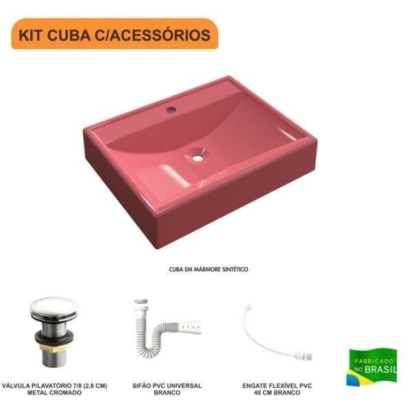 Kit Cuba RT49 com Válvula Click 1 Polegada G e Sifão Pvc e Flexível Compace - 3