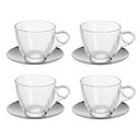 Ver imagem 1 de Jogo 4 Xicaras de Cha Tiffany 170ml Incolor e Inox Hauskraft