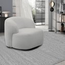 Ver imagem 2 de Kit 2 Poltronas Decorativas Charlote Sala de Estar Base Giratória em Aço Bouclê Cinza G88 - Gran Bel