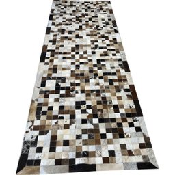 Tapete de couro marrom misto 1,00x3,00 com bordas - 1