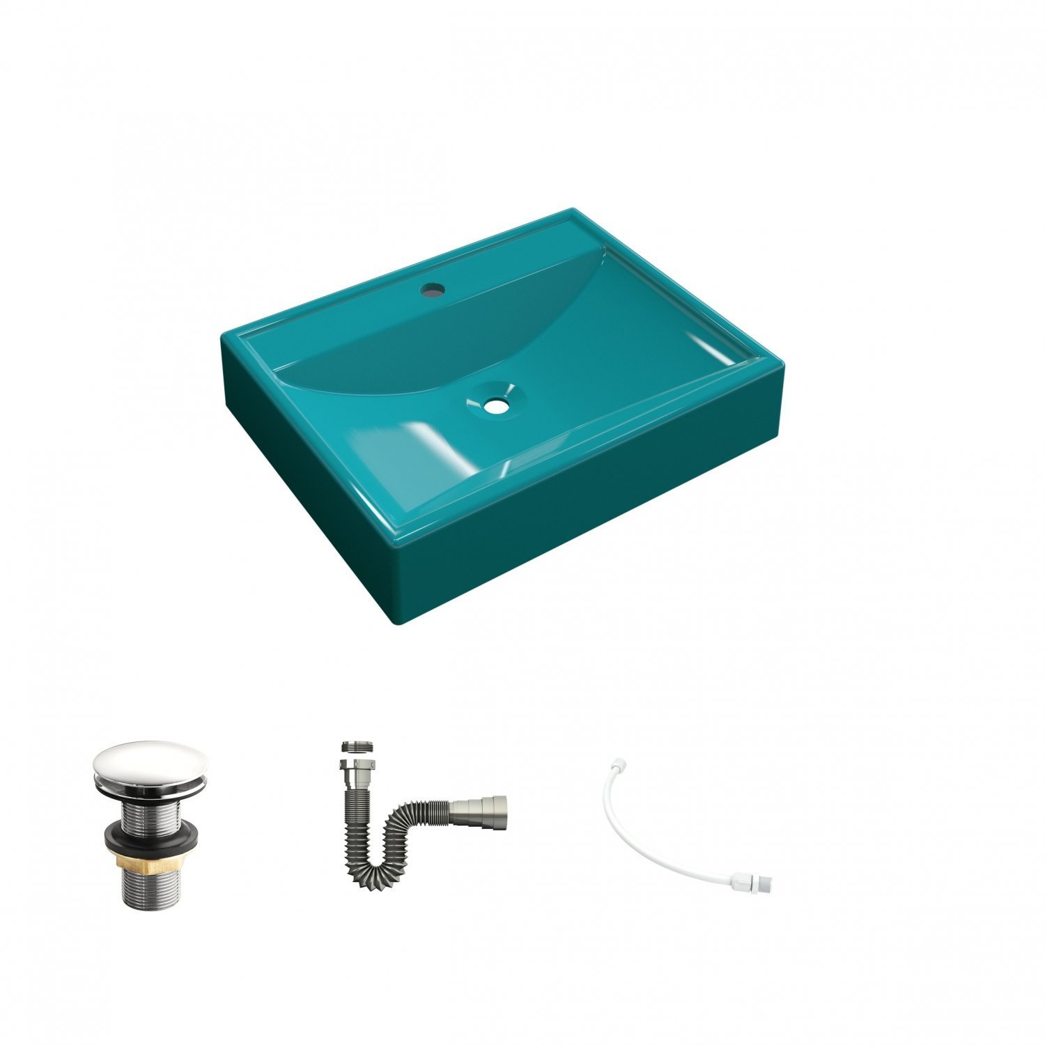 Kit Cuba Rt49 com Válvula Click 1 Polegada G e Sifão Cromado e Flexível Compace - 2