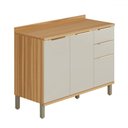 Ver imagem 1 de Balcão de Cozinha 120 Cm Sauvignon 2 Portas 3 Gavetas 100% Mdf Amêndoa/off White - Rio Doce