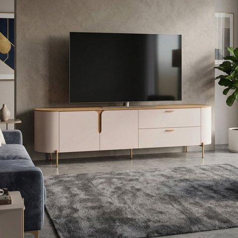 Rack para Sala de Estar TV 75 pol Orgânico Dion D05 Off White - Lyam Decor