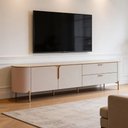 Ver imagem 4 de Rack para Sala de Estar TV 75 pol Orgânico Dion D05 Off White - Lyam Decor