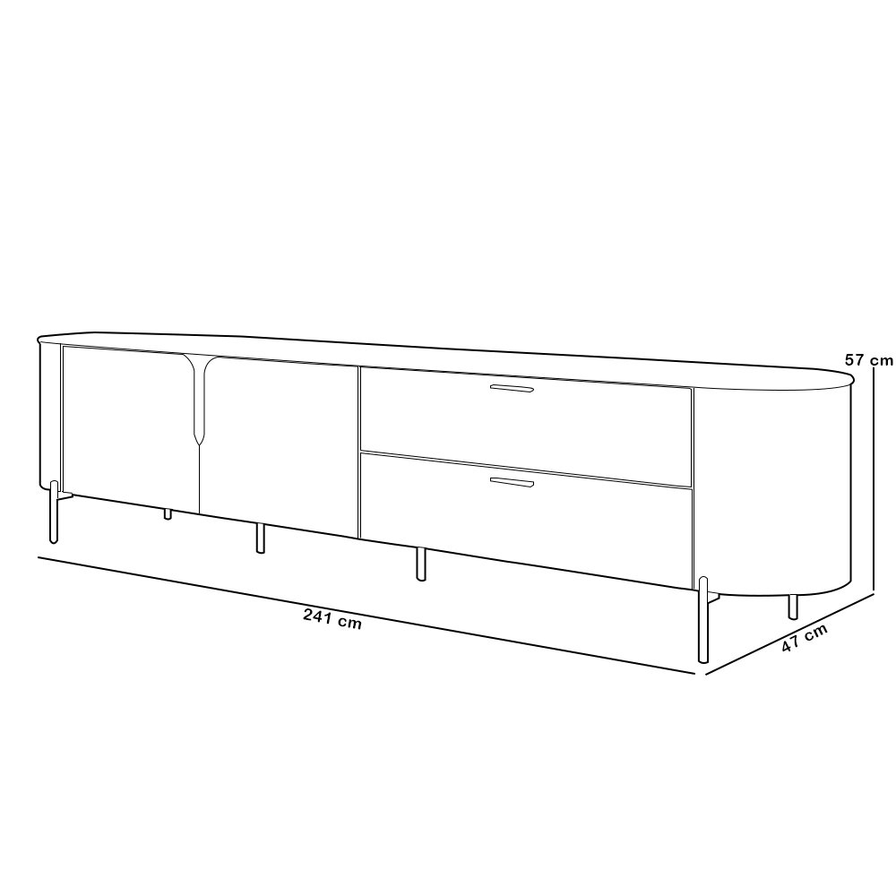 Rack para Sala de Estar Tv 75 Pol Orgânico Dion D05 Off White - Lyam Decor - 5