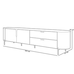 Rack para Sala de Estar Tv 75 Pol Orgânico Dion D05 Off White - Lyam Decor - 5
