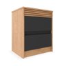 Mesa de Cabeceira Detrit Premium 2 Gavetas Nature/Grafite Fama - 2