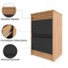 Mesa de Cabeceira Detrit Premium 2 Gavetas Nature/Grafite Fama - 4
