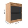 Mesa de Cabeceira Detrit Premium 2 Gavetas Nature/Grafite Fama - 3