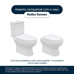 Assento Sanitário com Fechamento Lento Lyon Branco para Vaso Sensea - 4