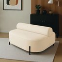 Ver imagem 1 de Sofá Sala Ilha Orgânica Éden 125cm Pé Aço Lateral Preto Bouclê Bege E03 - D’Rossi