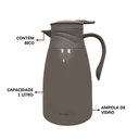 Ver imagem 3 de Garrafa Térmica Bule 1L Café e Chá Ampola Vidro Bege Mood