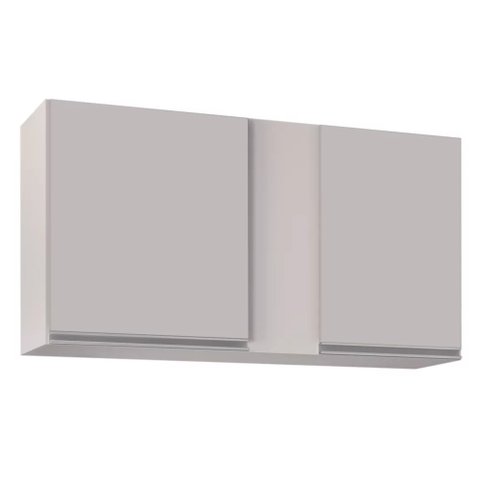 Armário Aéreo de Cozinha Lavanderia 02 Portas Agata Branco 100 cm - D’Rossi