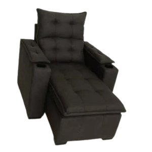 Poltrona Luxo Sofá Cama Bélgica Retrátil e Reclinável Veludo:117 Marrom Tabaco