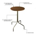 Ver imagem 3 de Mesa Bistrô Barcelona 80cm Marrom Acácia Mel
