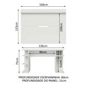 Ver imagem 3 de Mesa para Computador Gamer Madesa 9409 e Painel para TV até 65 Polegadas Branco Cor:Branco