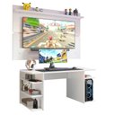 Ver imagem 2 de Mesa para Computador Gamer Madesa 9409 e Painel para TV até 65 Polegadas Branco Cor:Branco