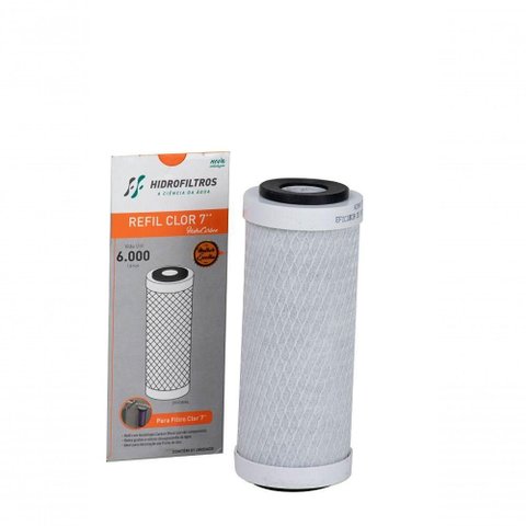 Refil Hidrofiltros Modelos Clor 7 A;17,8cm B;7,0cm C;2,6cm