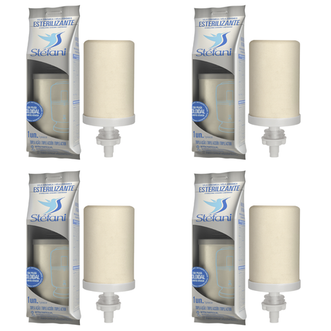 Kit 04 Un Vela Stéfani Tripla Ação Carv Prata Esterilizante