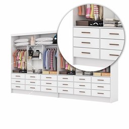 Closet Sevilha 6 Portas Casal Duplo 18 Gavetas Carioca Moveis - 5