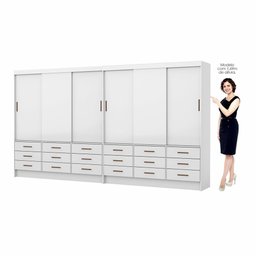 Closet Sevilha 6 Portas Casal Duplo 18 Gavetas Carioca Moveis - 4