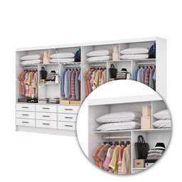 Closet Sevilha 6 Portas Casal Duplo 18 Gavetas Carioca Moveis - 6