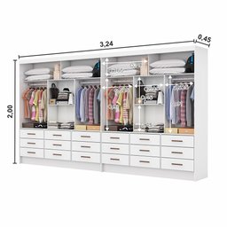 Closet Sevilha 6 Portas Casal Duplo 18 Gavetas Carioca Moveis - 7