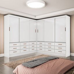 Closet Sevilha 6 Portas Casal Duplo 18 Gavetas Carioca Moveis - 1