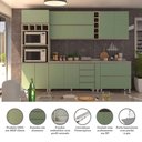 Ver imagem 6 de Armário De Cozinha 7 Peças Com Tampo Crema Com Verde