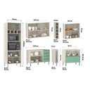 Ver imagem 4 de Armário De Cozinha 7 Peças Com Tampo Crema Com Verde