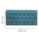 Ver imagem 2 de Painel Cabeceira Estofada Paris 195cm Cama Box King Corino Azul Turquesa- Mabe Magazine