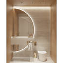 Ver imagem 2 de Espelhos Led 100 X 50  Decorativo Flutuante Retro iluminado Luxo Meia Lua Direita luz fria