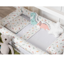 Ver imagem 1 de Kit Protetor de Berço 100% Algodão Percal 200 Fios Rolinho Moderninhos 08 Peças:dinossauros