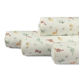 Kit Protetor de Berço 100% Algodão Percal 200 Fios Rolinho Moderninhos 08 Peças:dinossauros - 2