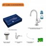 Kit Cuba Rt55 com Torneira 1198 Metal e Válvula 1 Polegada e Sifão Pvc e Flexível Compace - 3