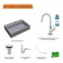Ver imagem 3 de Kit Cuba Rt55 com Torneira 1198 Metal e Válvula 1 Polegada e Sifão Pvc e Flexível Compace