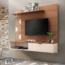 Ver imagem 2 de Painel de Tv Suspenso Ingrid para Sala de Estar/ Recepção Nature/ Off White - Bela Móveis