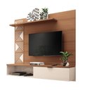 Ver imagem 1 de Painel de Tv Suspenso Ingrid para Sala de Estar/ Recepção Nature/ Off White - Bela Móveis