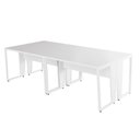 Ver imagem 6 de Mesa de Trabalho para Escritório Industrial sem Gavetas 240cm Branco F5 Office