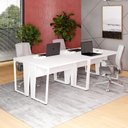 Ver imagem 1 de Mesa de Trabalho para Escritório Industrial sem Gavetas 240cm Branco F5 Office