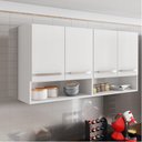 Ver imagem 1 de Armário Aéreo Móveis De Cozinha Multiuso 4 Portas Branco